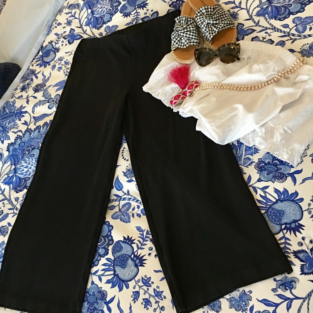 J Jill Full Leg Ponte Crops BLACK Size M